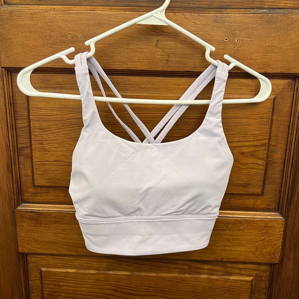 Lululemon Energy Longline Bra Medium Support B–D Cups sz 6 Light Purple Lavendar